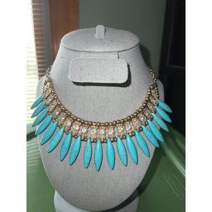 Sophia & Kate Bib Turquoise Statement Necklace -- 18"